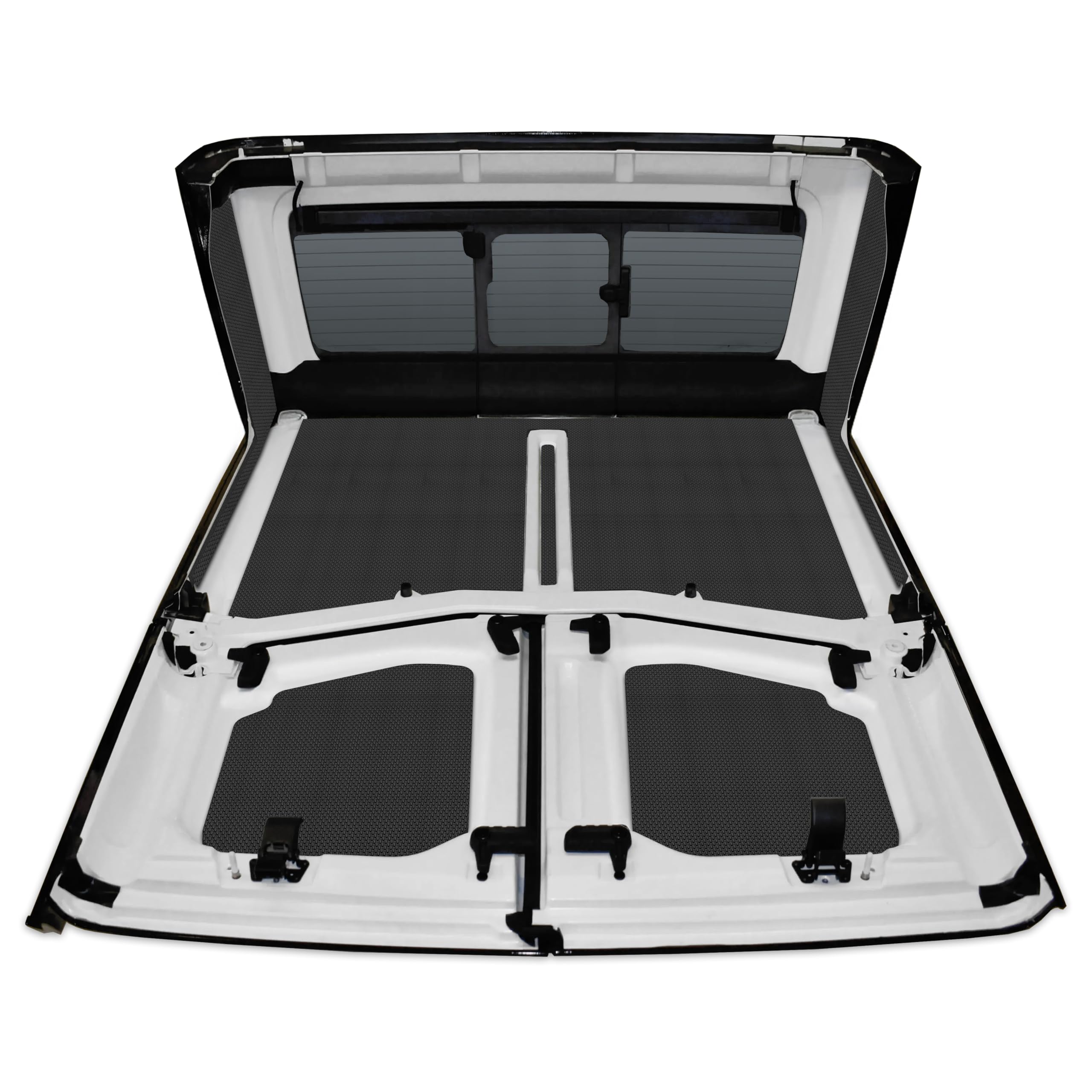 Design Engineering headliner for Jeep Gladiator with four-door fit for a factory-like interior.