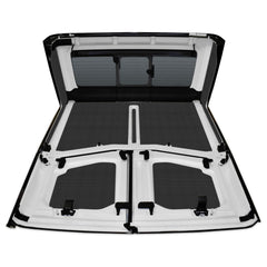 Design Engineering headliner for Jeep Gladiator with four-door fit for a factory-like interior.
