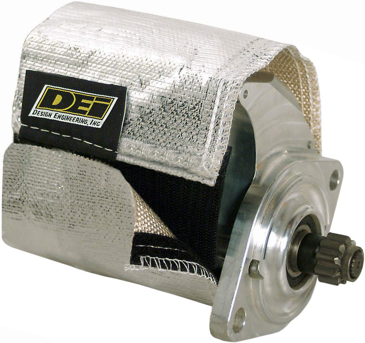 Design Engineering Mini Versa-Shield starter wrap protects a starter from radiant heat.