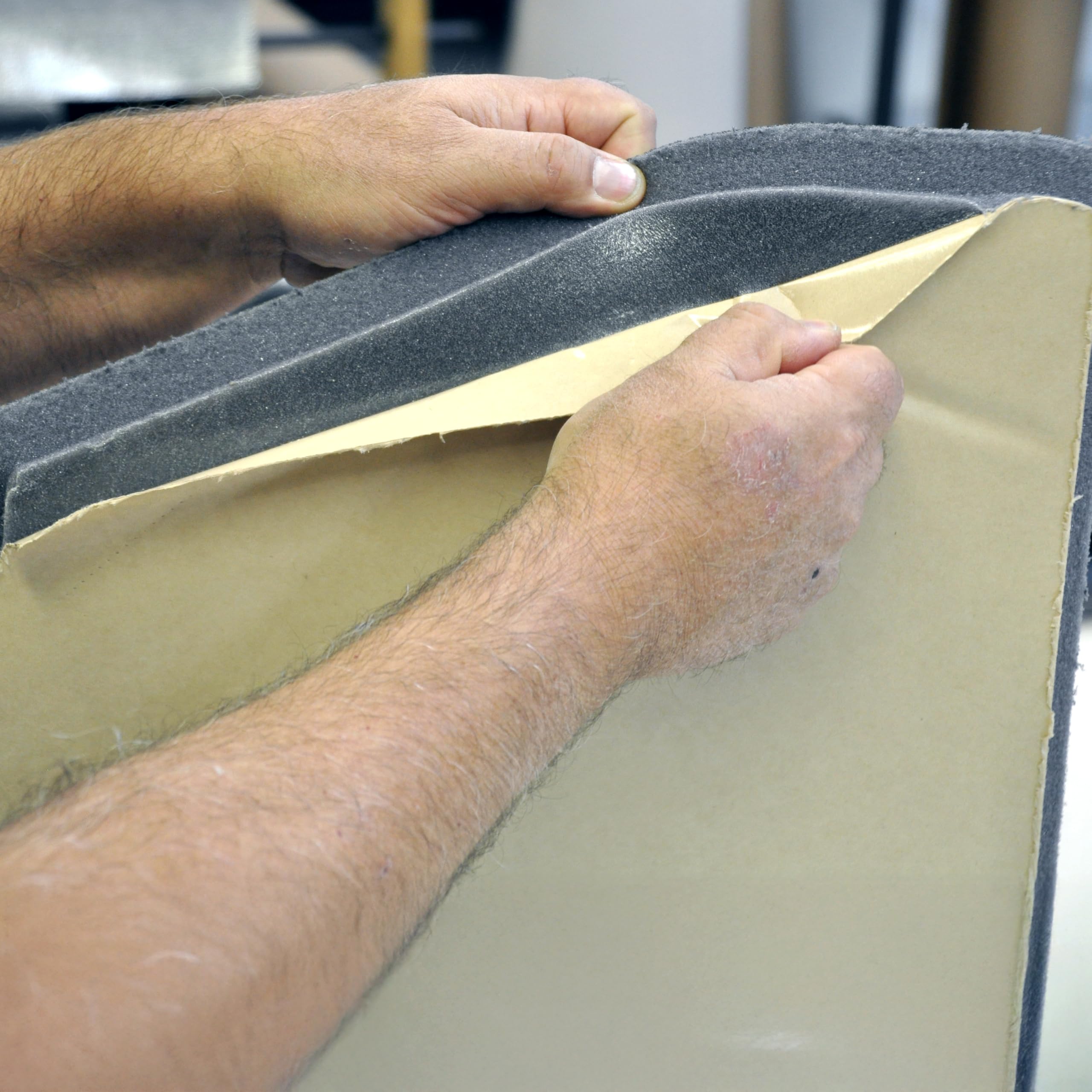 Design Engineering open-cell foam insulation close-up showing lightweight material for heat and noise reduction.