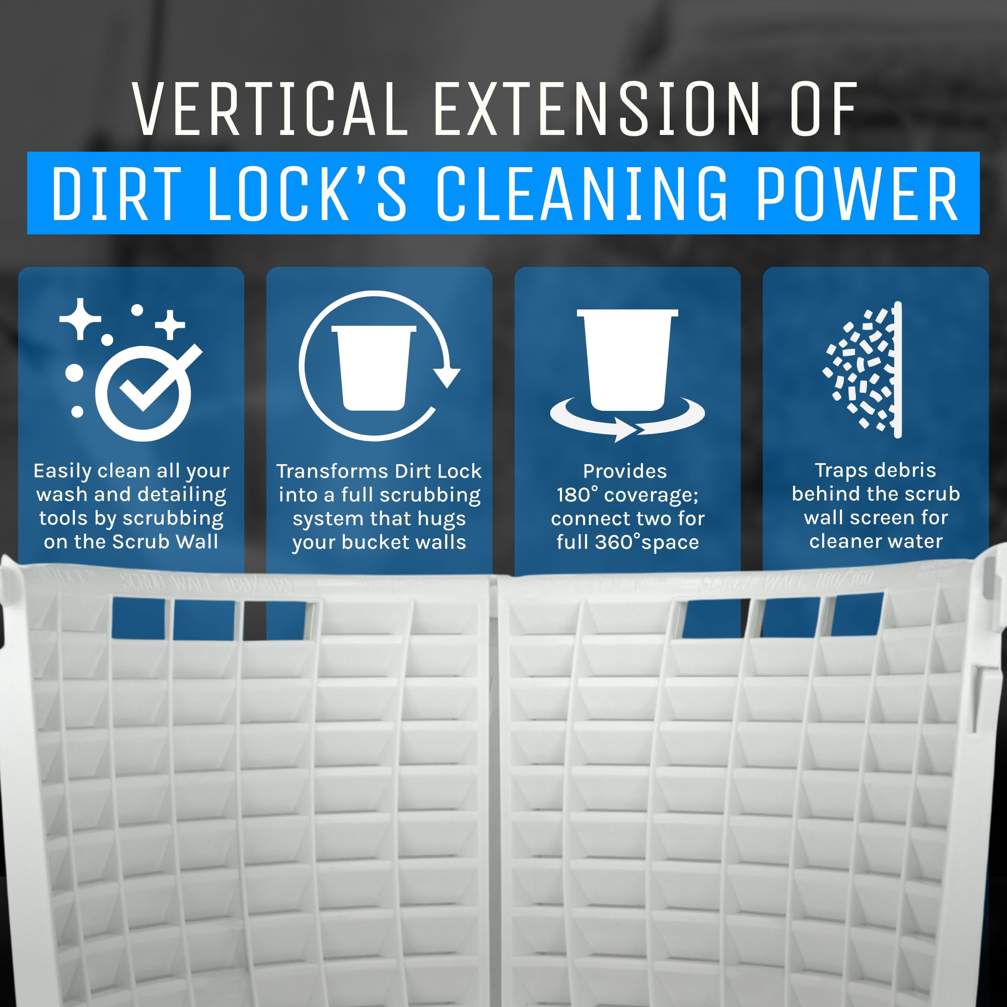 DETAIL GUARDZ Scrub Wall demonstrates water flow guiding contaminants away from mitts.