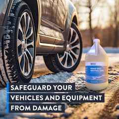 Detco Road Salt Neutralizer applied to a car surface demonstrates renewed shine.
