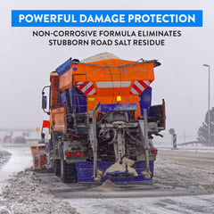 Detco Road Salt Neutralizer being poured to illustrate fast-acting cleaning for floors.