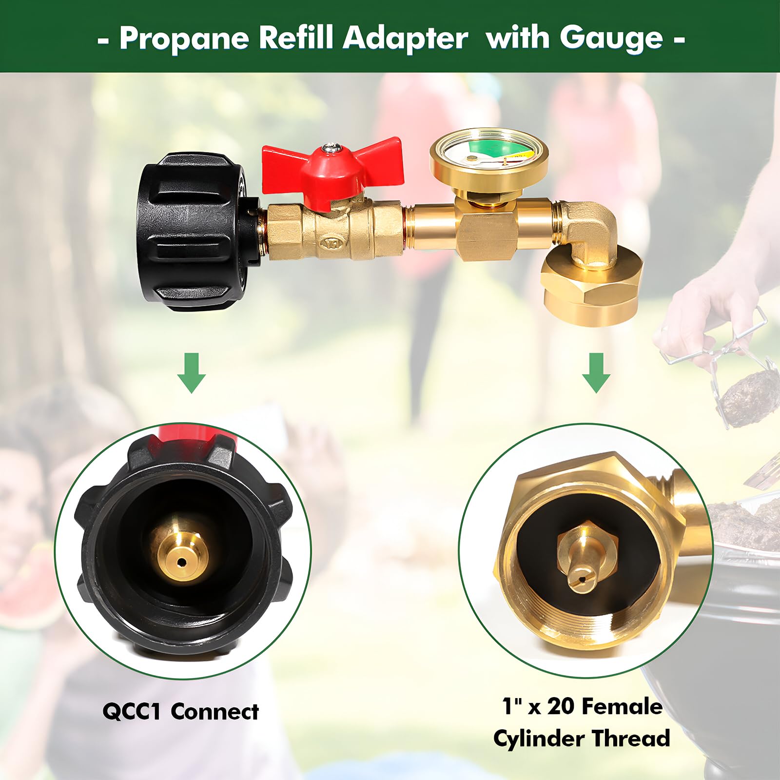Detoypapa propane refill adapter 90 degree elbow for tight spaces during setup