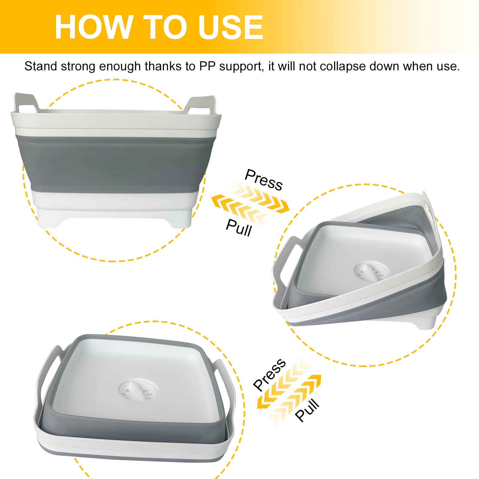 Detsuk collapsible basin folded flat, showing ultra-thin storage profile.