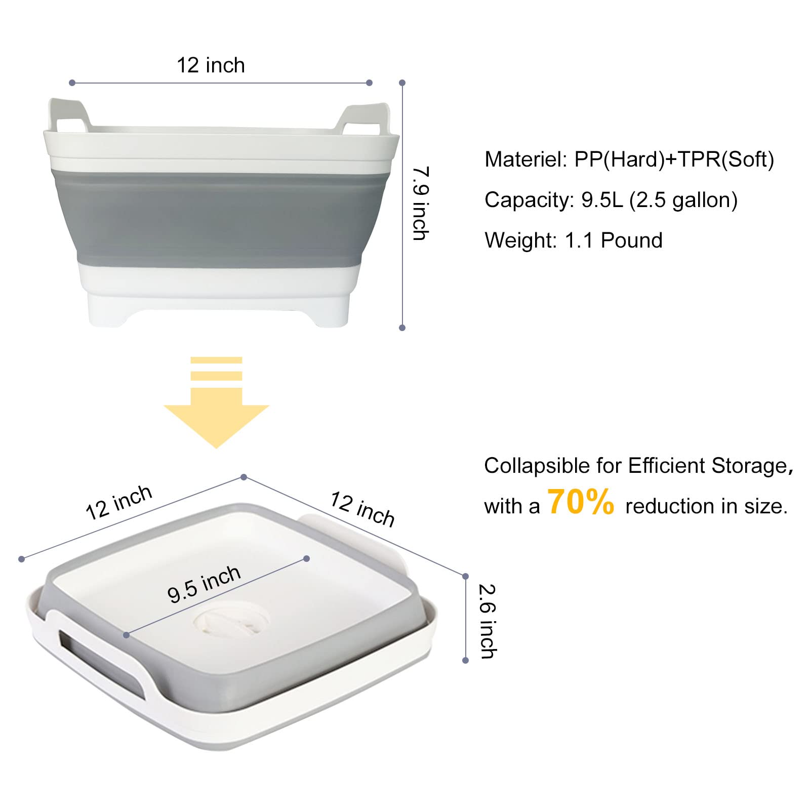 Detsuk collapsible basin with sturdy handles for safe transport when full.