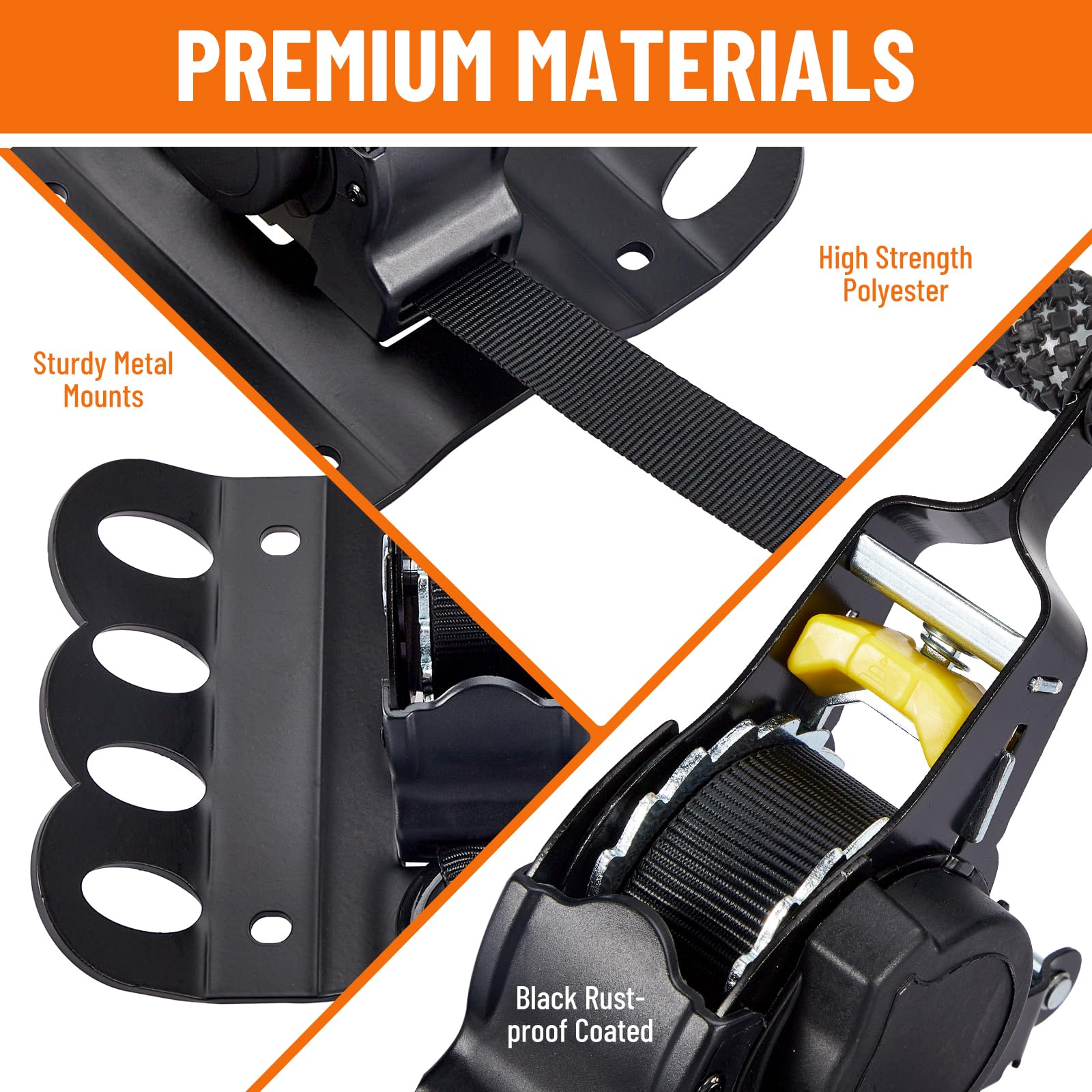 Locking mechanism visible, illustrating secure load control during transit