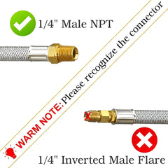 Deuovht 2-pack hoses with brass fittings and protective caps for easy, secure connections