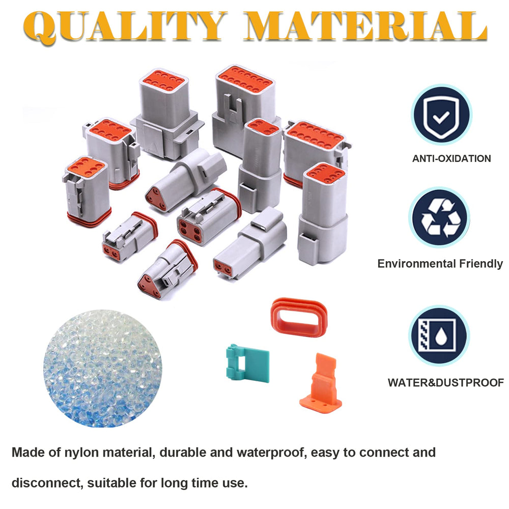 Deutusacc Deutsch DT Grey 6-pin connectors exposed terminals for easy inspection.