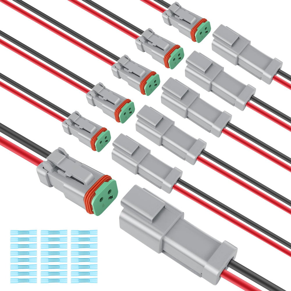 Deutusacc DT 2-pin grey wiring harness set designed for reliable automotive connections.