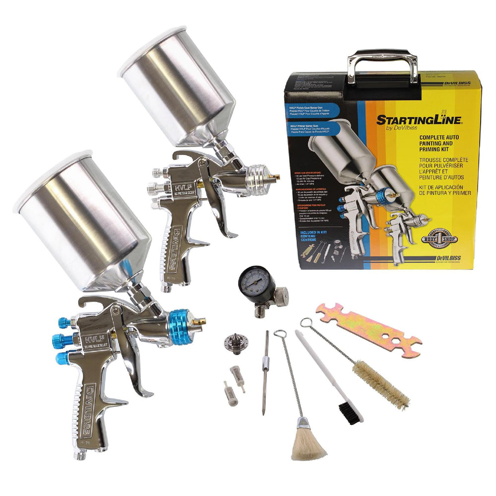 DeVilbiss StartingLine basecoat gun with 600cc cup for extended spraying sessions