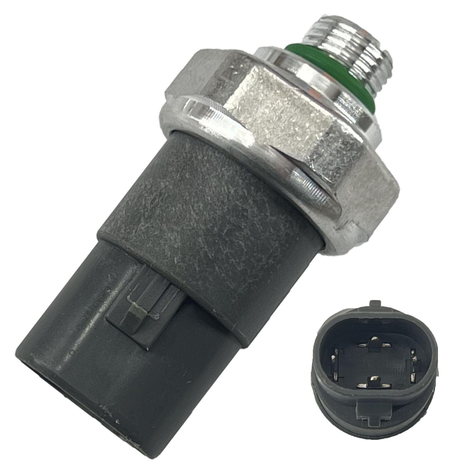 DEVMO A/C pressure switch sensor front view shows compact fit for diverse Toyota models.