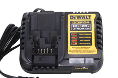 DEWALT DCB1104 side view shows hang slots for easy storage.