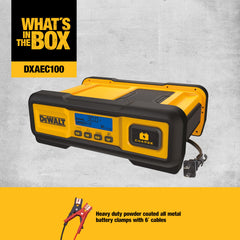 DeWalt DXAEC100 alternator check verifies vehicle charging health.