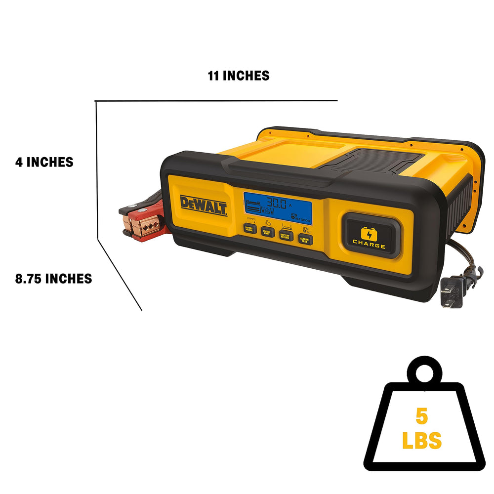 DeWalt DXAEC100 supports 12V AGM, GEL, and WET batteries.