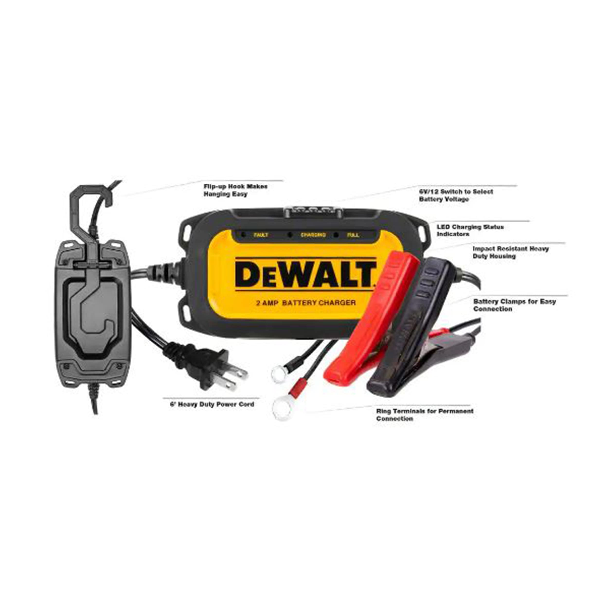 DEWALT DXAEC2 compatible with 6V and 12V batteries.