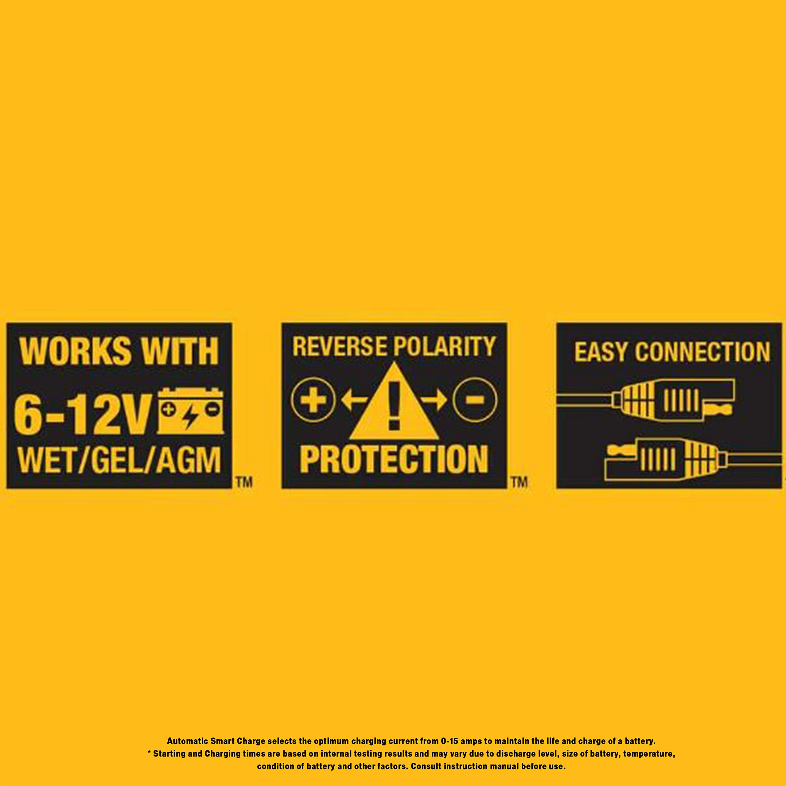 DEWALT DXAEC2 indicators illuminate for fully automatic charging.