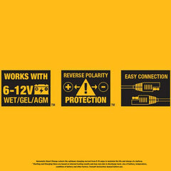 DEWALT DXAEC2 indicators illuminate for fully automatic charging.