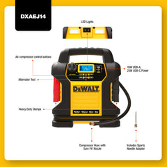 DXAEJ14 digital air compressor inflates tires accurately with AUTOSTOP