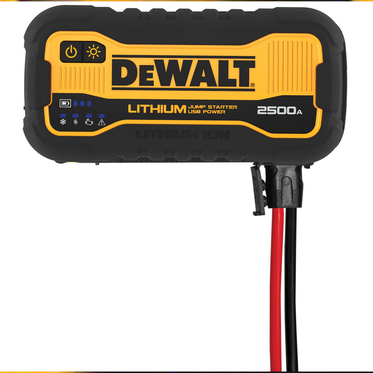 DEWALT DXAELJ25 portable jump starter powers engine starts on the go