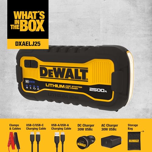 DEWALT DXAELJ25 safety features prevent reverse polarity and sparks