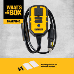 DEWALT DXAEPI140 in-car installation kit for secure vehicle mounting.