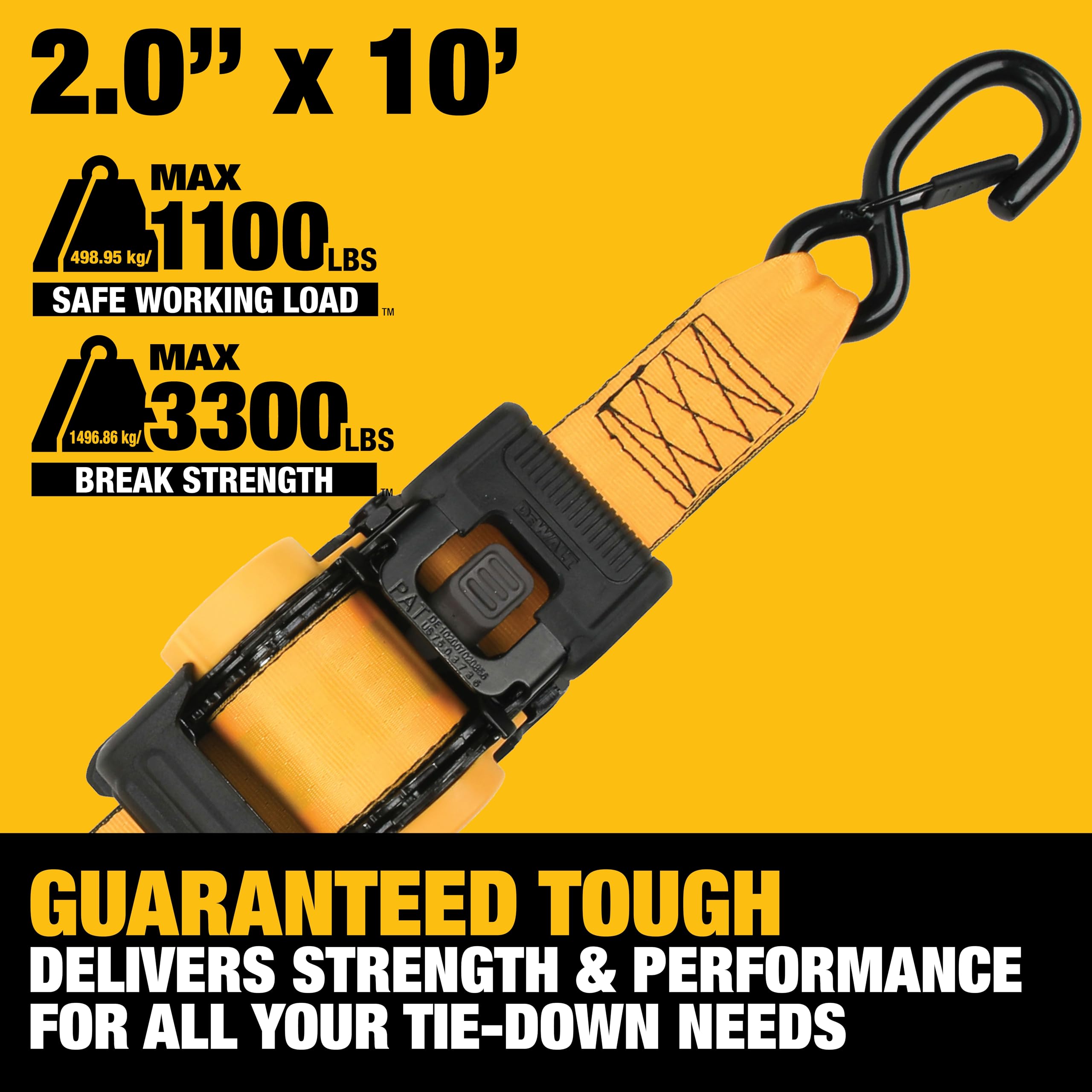 DEWALT DXBC9002 coated black steel components resist corrosion for lasting performance.