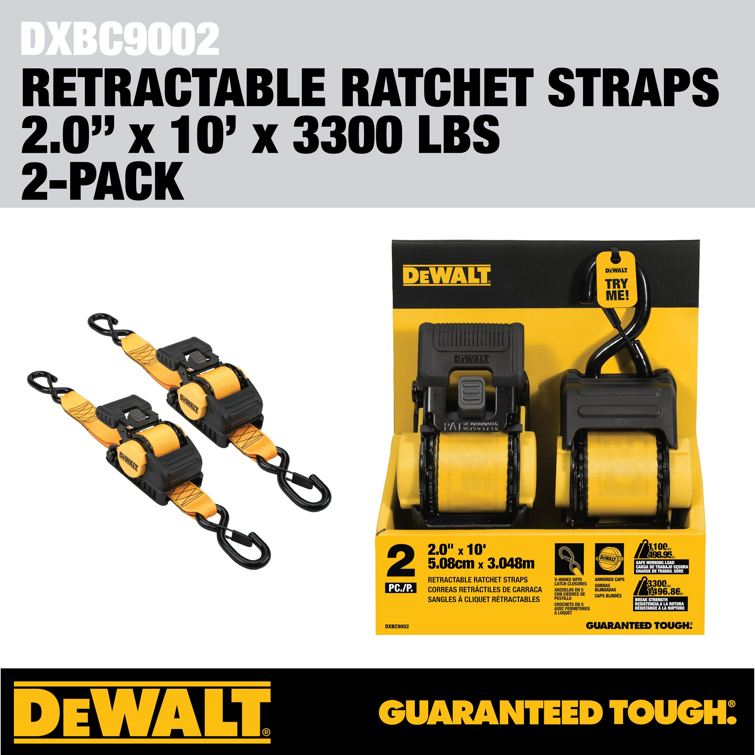 DEWALT DXBC9002 retractable design stores neatly for easy transport.