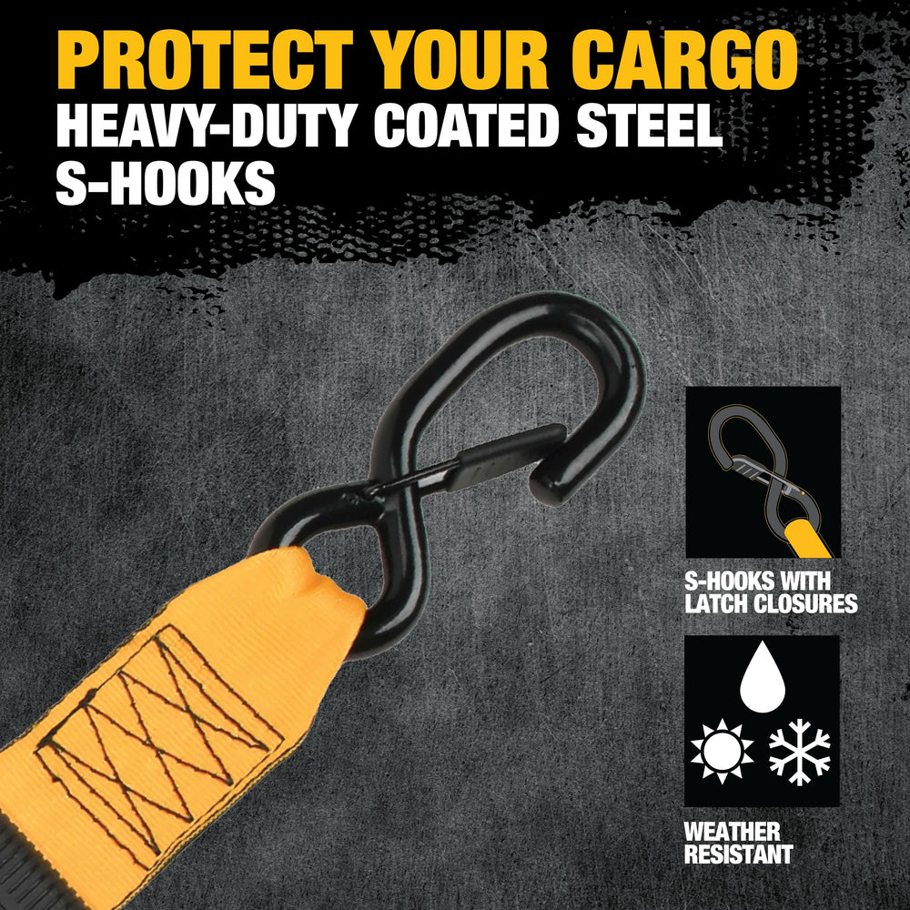 DEWALT DXBC9002 high-visibility straps meet WSTDA standards for instant securing.