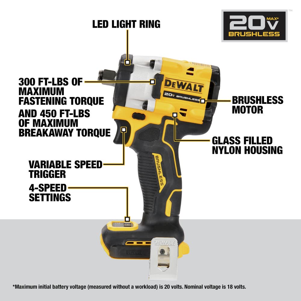 DEWALT grip and trigger texture for comfortable control and reduced fatigue