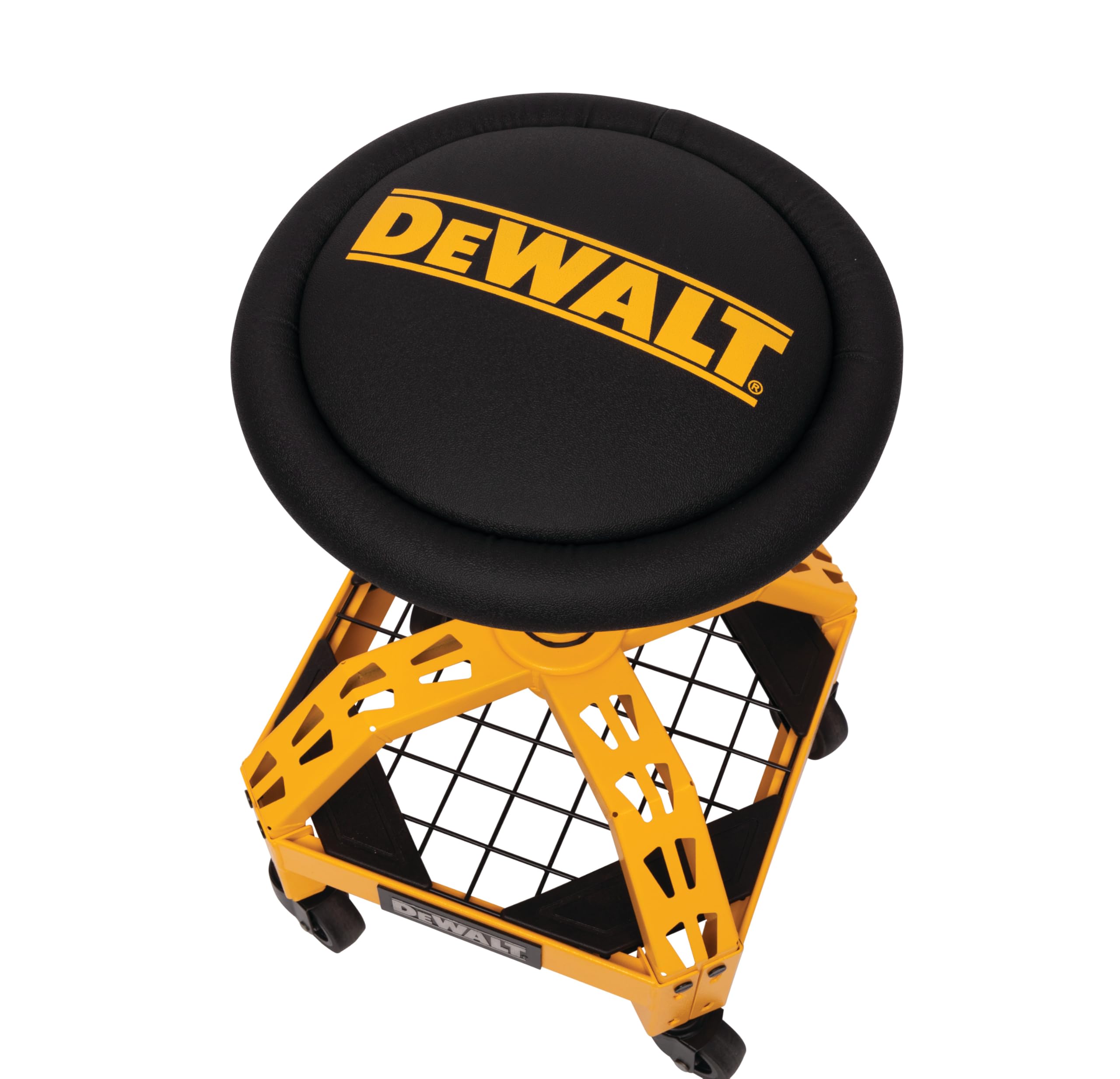 DEWALT garage-ready stool supports long work sessions.