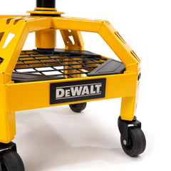 DEWALT lower storage shelf keeps essential tools within reach.