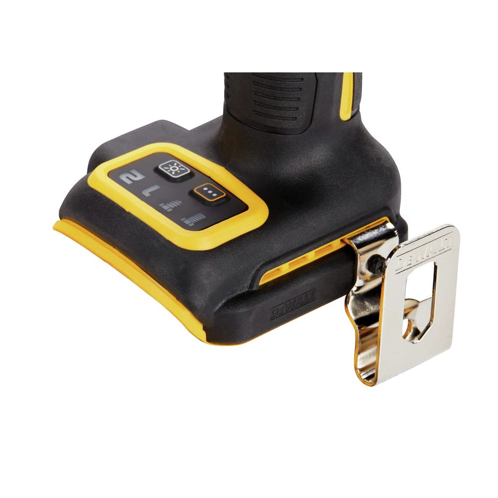 DEWALT LED work light detail improving visibility in low-light areas