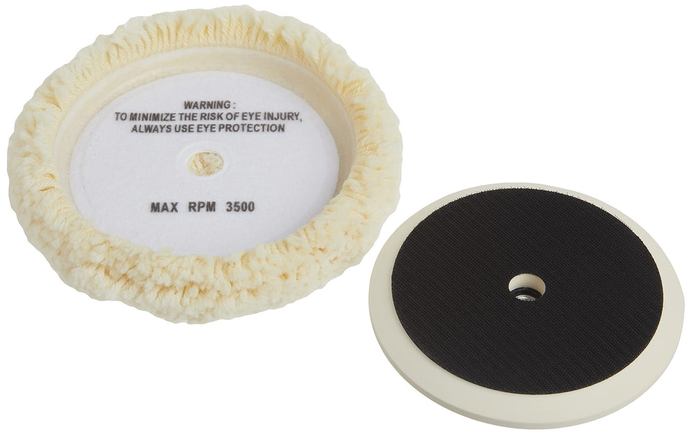 DEWALT wool buffing pad in use showing consistent pressure and finish