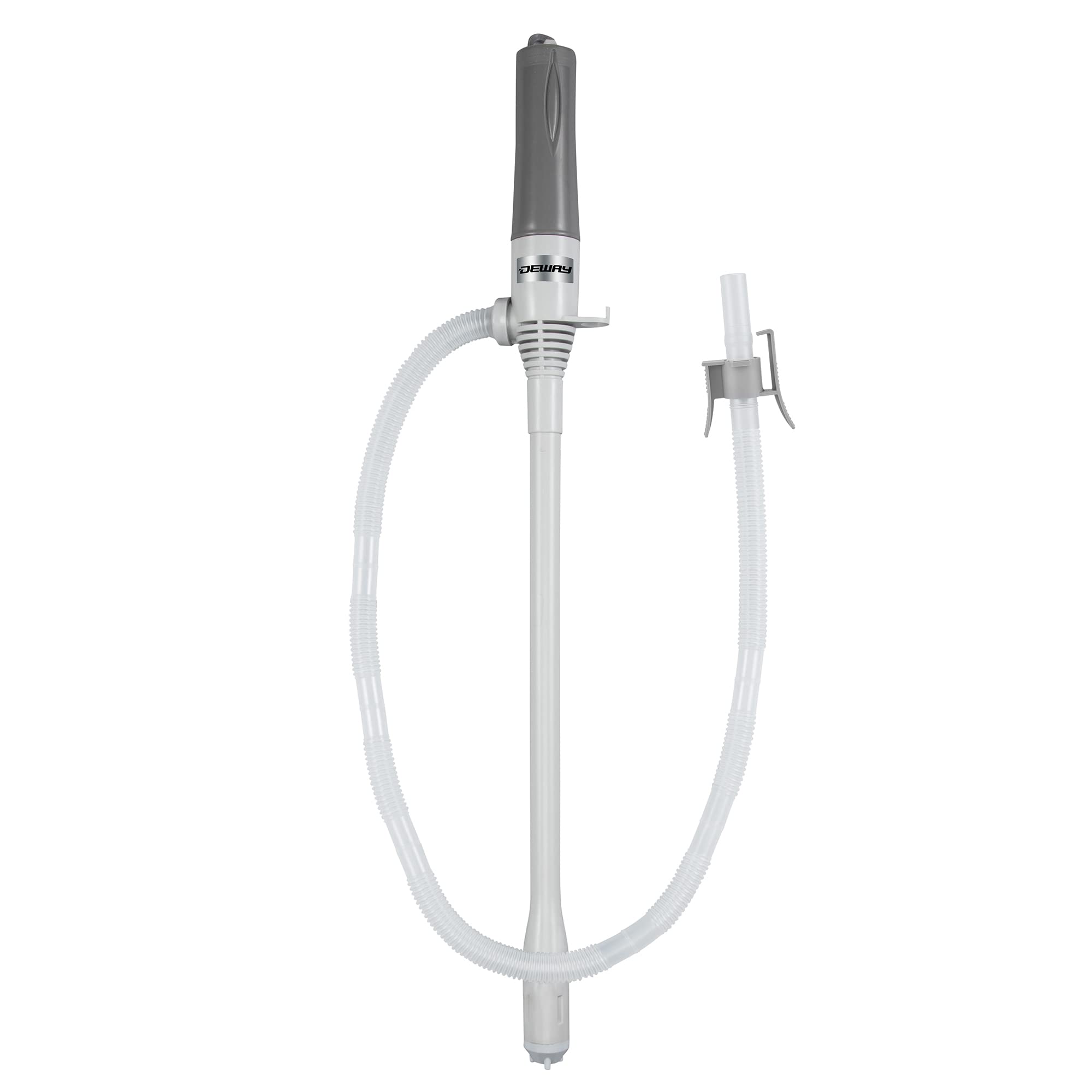 DEWAY automatic transfer pump front view highlighting hands-free operation