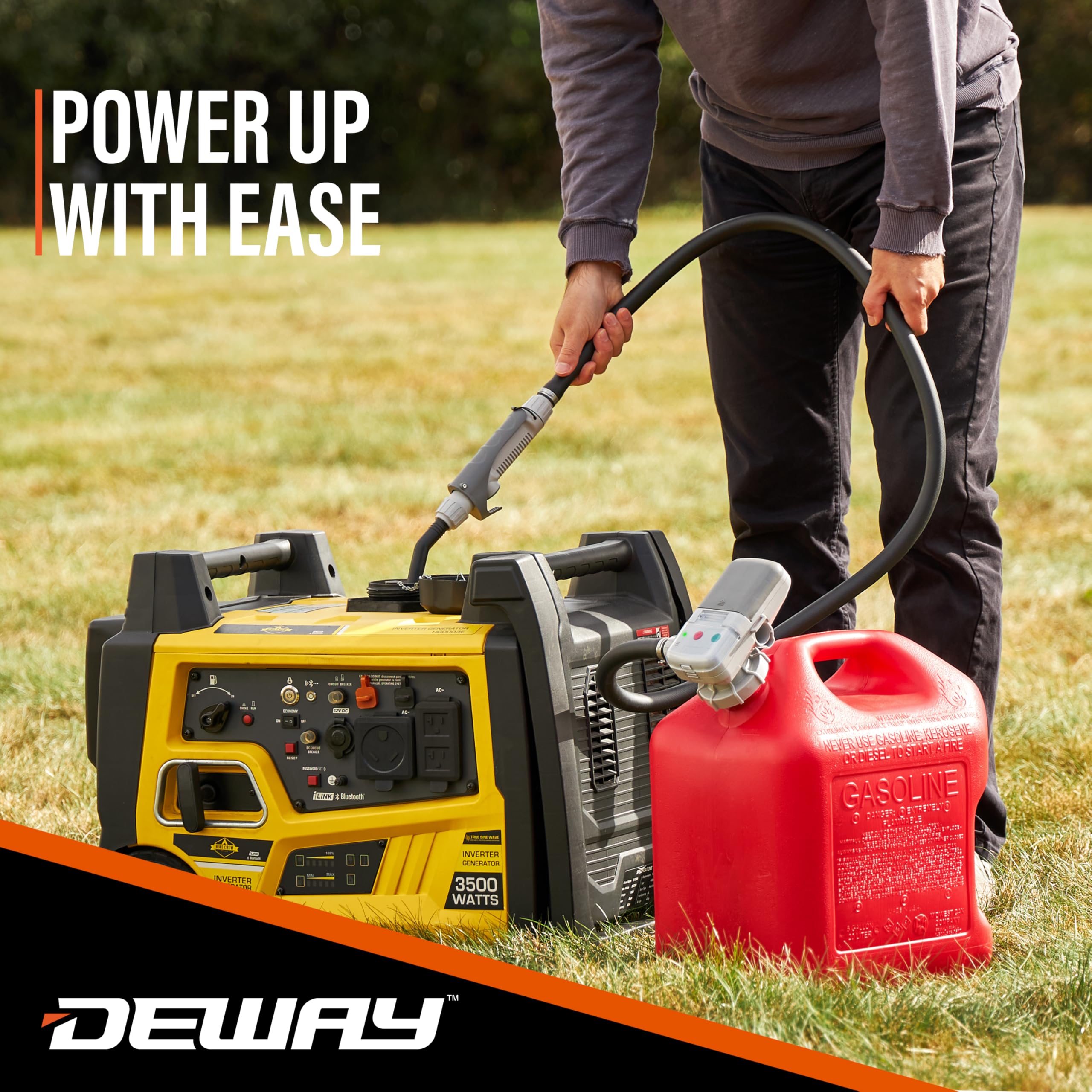 Deway portable liquid pump ready in trunk or garage kit