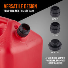 Deway universal adapter kit fits most cans for versatile siphoning
