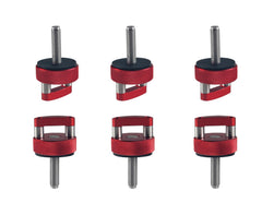 DEWHEL aluminum red thumb screws on Jeep Wrangler JK/JL for fast top removal.
