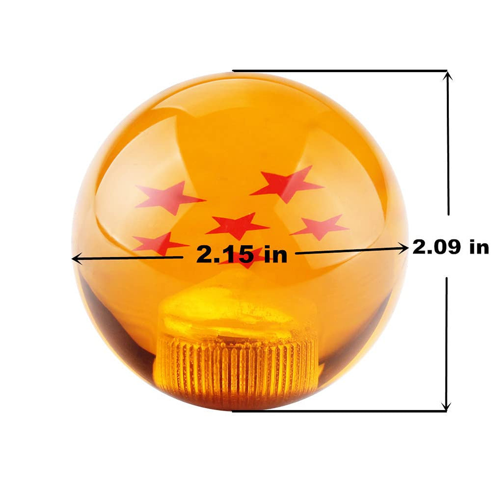 Amber acrylic shift knob with red stars detail for style