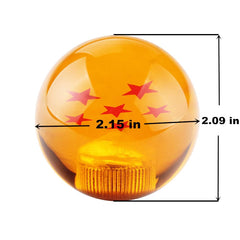 Amber acrylic shift knob with red stars detail for style