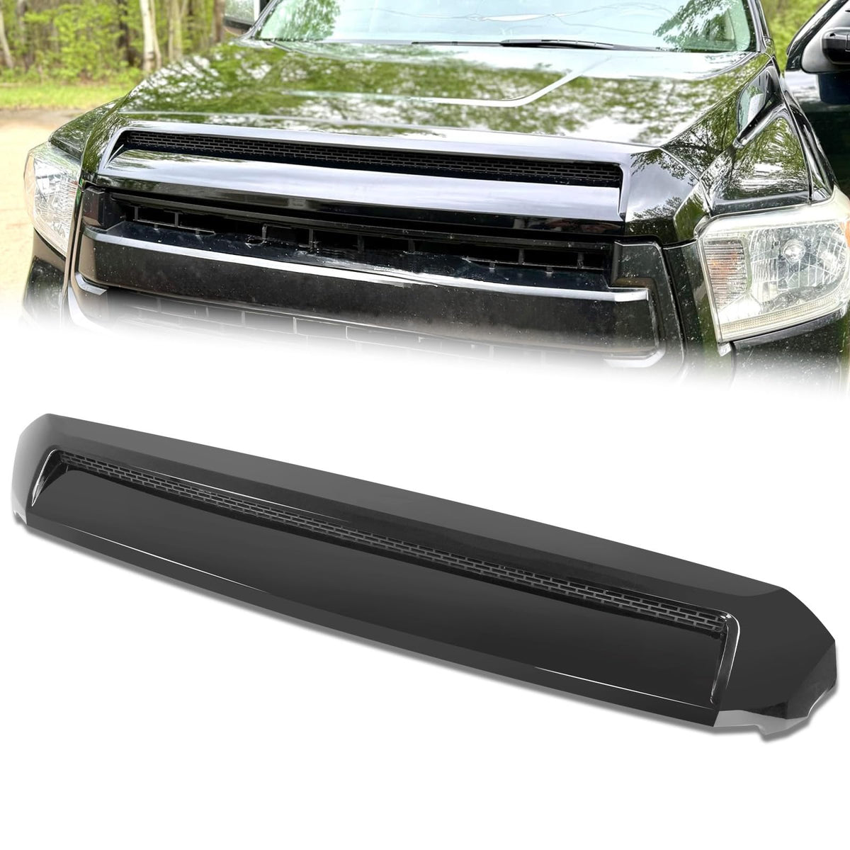 DEWHONETE front upper hood bulge molding glossy black for a seamless upgrade and durable styling.