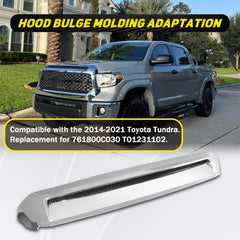 DEWHONETE hood bulge molding silver chrome finish adds exterior flair