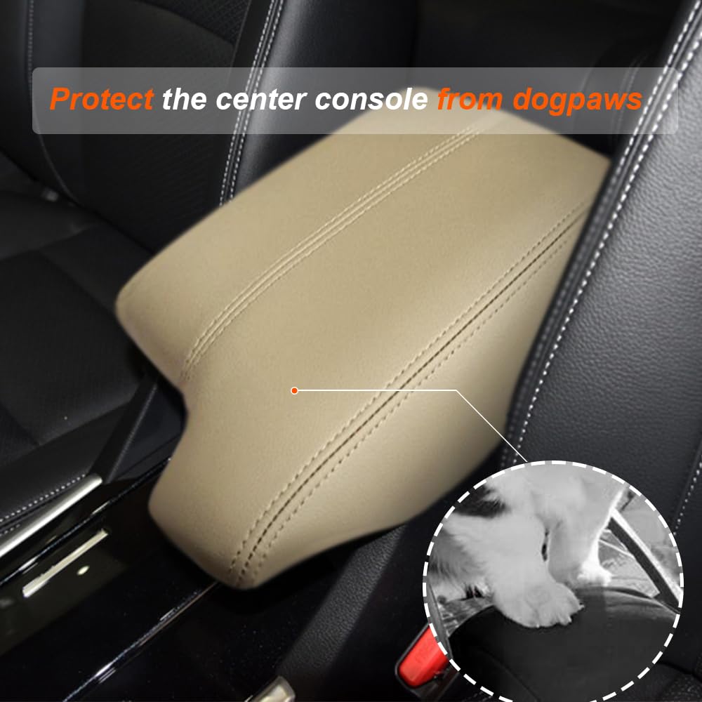 DEYTOP anti-scratch leather armrest protects the center console surface.