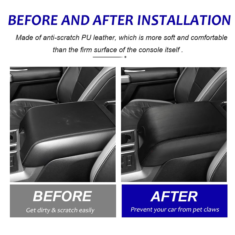 DEYTOP Expedition 2018-2024 center console cover adds soft PU leather comfort