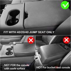 DEYTOP F-150 armrest cover side view demonstrates snug fit