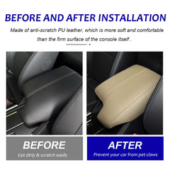 DEYTOP beige armrest protector adds soft cushioning for comfortable drives.