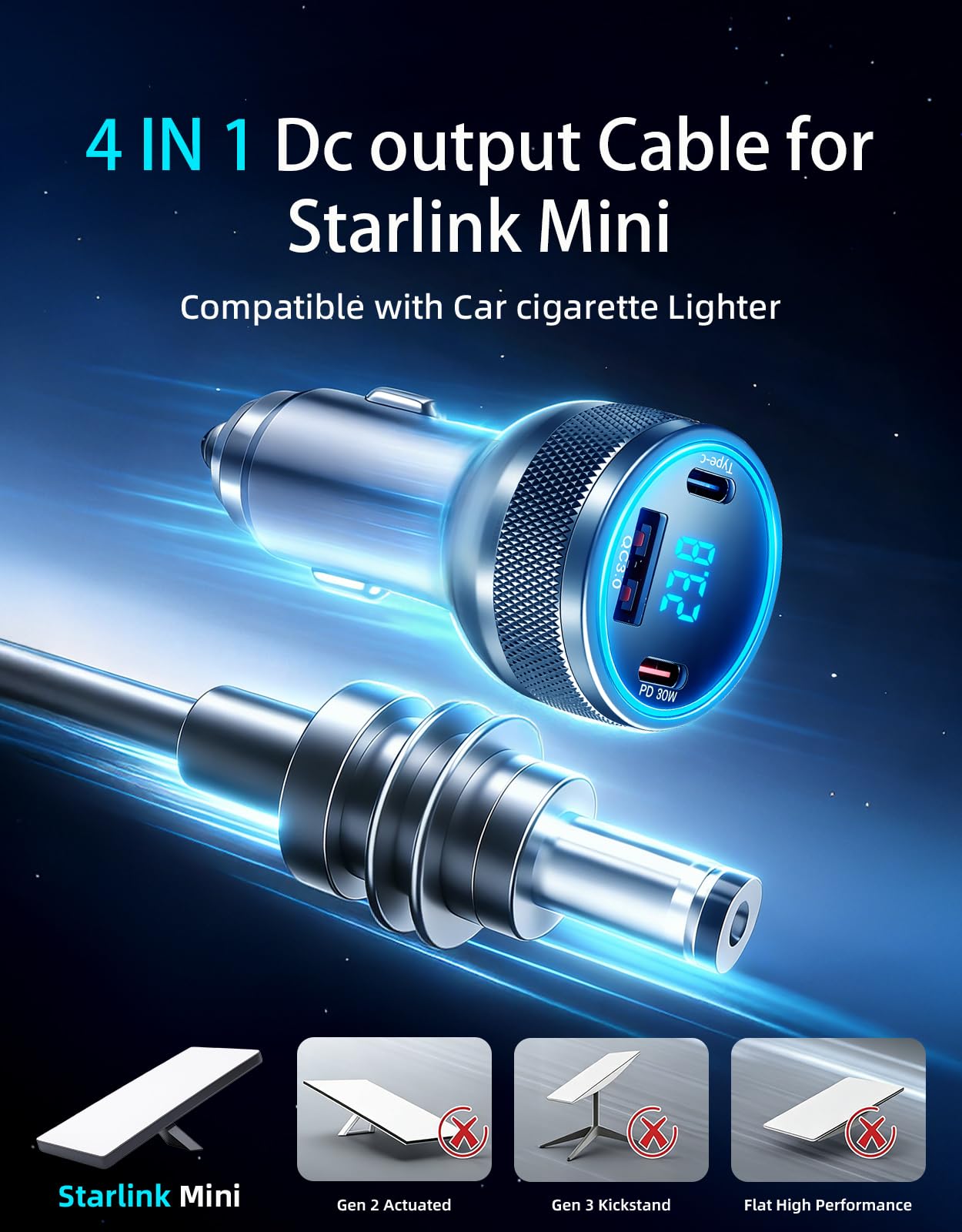 DFPEB Starlink Mini USB-C PD 45W port enables fast device charging