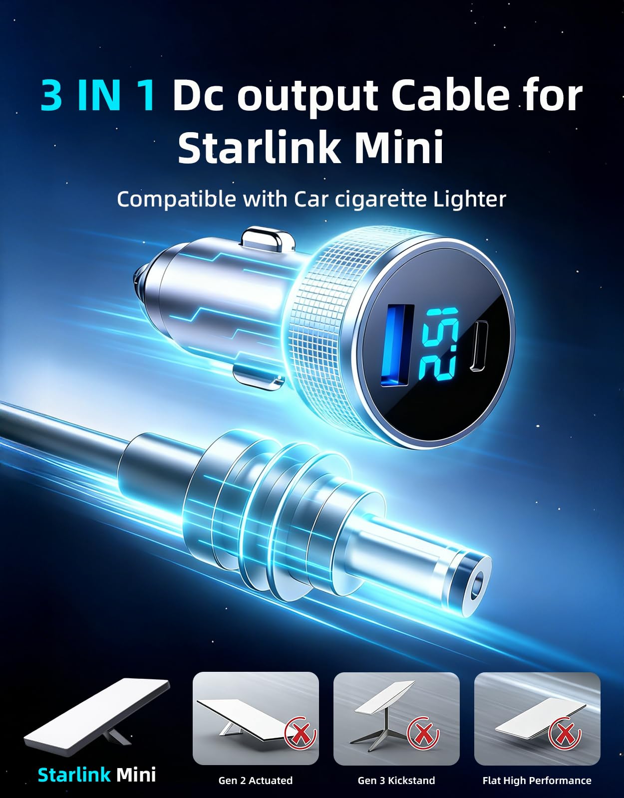 DFPEB Starlink Mini voltage display for real-time power awareness