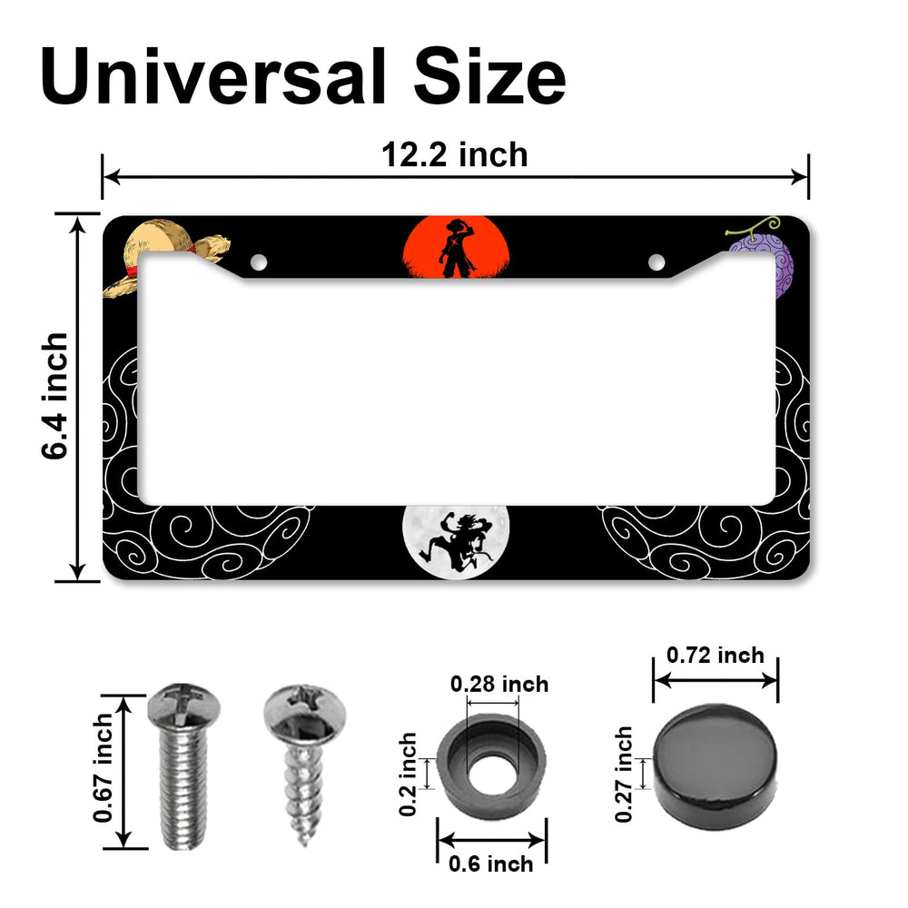 DGDRHZ aluminum license frame black set close-up showing sturdy construction