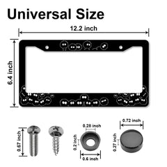 DGDRHZ aluminum license plate frame close-up with black finish